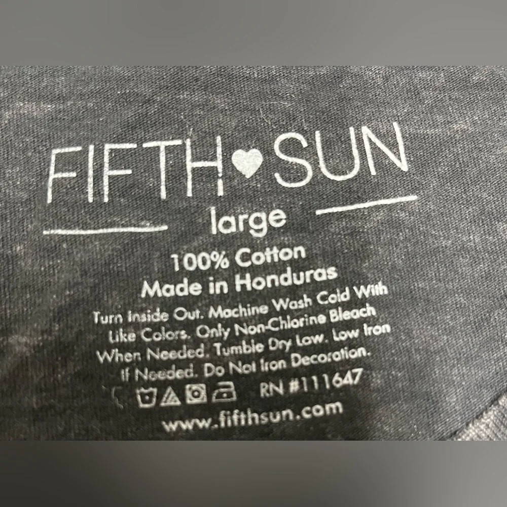 Fifth Sun Nasa Shirt American Flag Raw Hem Stone Wash Graphic Tee Women’s Large - Picture 2 of 8